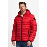 Dekker férfi kapucnis steppelt kabát piros színben 