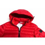 Dekker férfi kapucnis steppelt kabát piros színben 