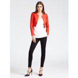 Guess női ecoleather boleró kabát korallpiros színben