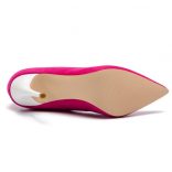 Guess női magas sarkú alkalmi cipő ciklámen színben hasított bőr felsőrésszel