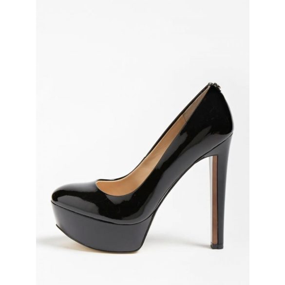 Guess női magas sarkú platform cipő lakkbőrből fekete színben