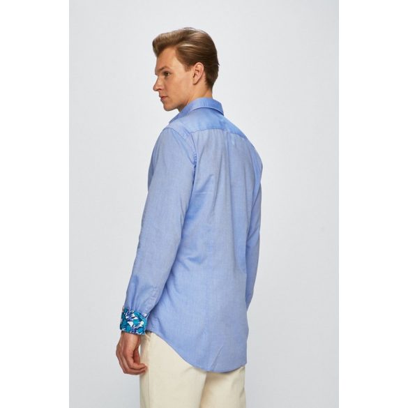 Tommy Hilfiger Tailored férfi alkalmi ing kék színben mintás gallér belsővel