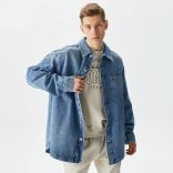 Tomm Jeans férfi ing fazonú farmerkabát oversize stílusban