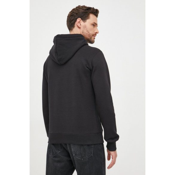 Calvin Klein Jeans férfi kapucnis pamut pulóver fekete színben elején logó mintával
