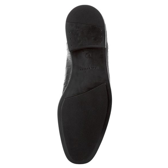 Guess férfi alkalmi cipő krokidilbőr mintával valódi bőr felsőrésszel fekete színben