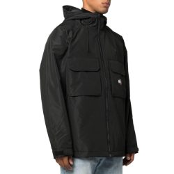   Tommy Jeans férfi kapucnis átmeneti kabát fekete színben lezser fazonú