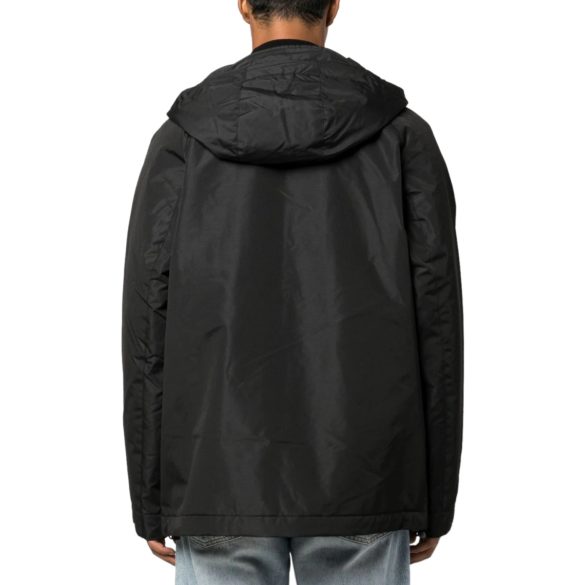 Tommy Jeans férfi kapucnis átmeneti kabát fekete színben lezser fazonú