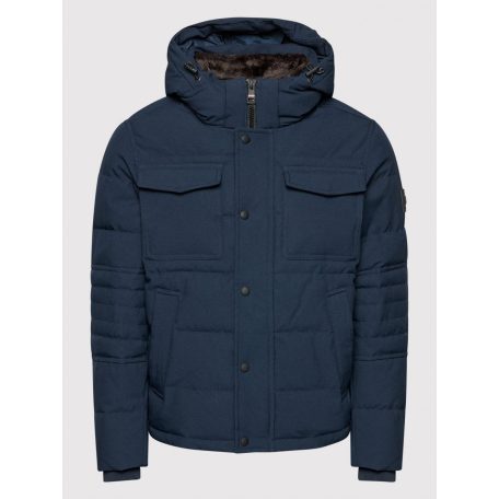 Tommy Hilfiger férfi rövidebb fazonú télikabát thermobéléssel kapucnival sötétkék színben