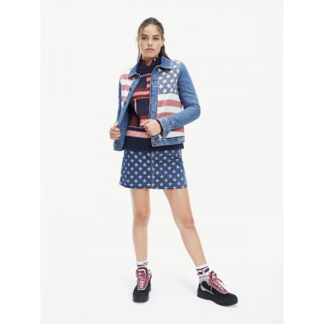 Tommy Jeans női farmerszoknya csillag alakú mintával
