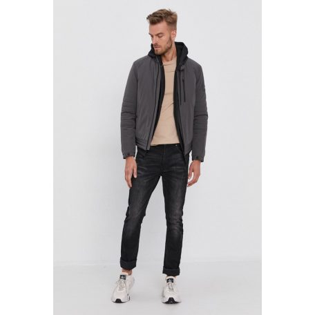 Tommy Hilfiger férfi biker fazonú bélelt kabát szürke színben