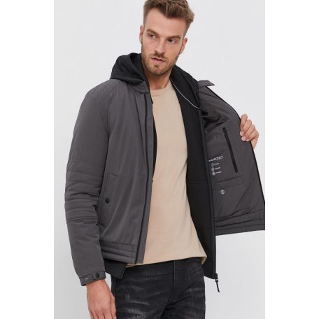 Tommy Hilfiger férfi biker fazonú bélelt kabát szürke színben