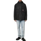 Tommy Jeans férfi kapucnis átmeneti kabát fekete színben lezser fazonú