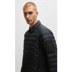 Hugo Boss férfi bélelt steppelt ing kabát fekete