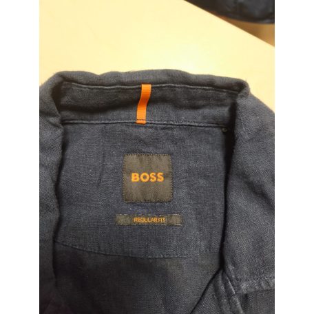 Hugo Boss férfi rövid ujjú len ing sötétkék