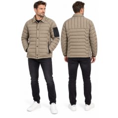 Hugo Boss férfi steppelt ingdzseki világosbarna