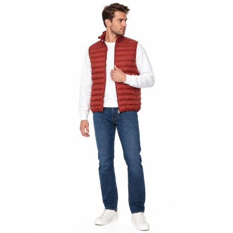 Tommy Hilfiger férfi steppelt pehelymellény okker vörös