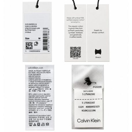 Calvin Klein férfi slim fit galléros póló fekete