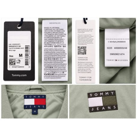 Tommy Jeans férfi bomber dzseki világoszöld