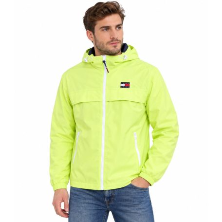 Tommy Jeans Chicago férfi kapucnis szélkabát neon sárga