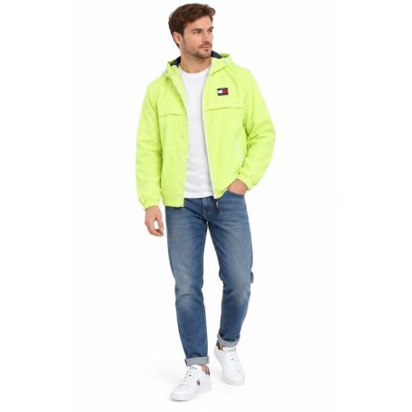 Tommy Jeans Chicago férfi kapucnis szélkabát neon sárga