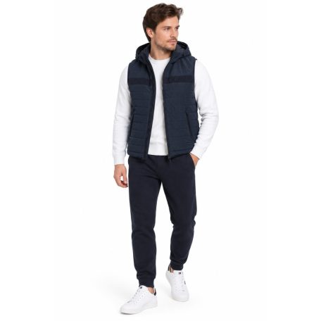 Tommy Hilfiger férfi kapucnis steppelt mellény sötétkék