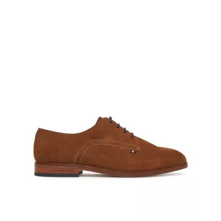 Tommy Hilfiger férfi velúr Derby cipő rozsdabarna