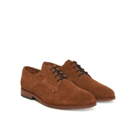 Tommy Hilfiger férfi velúr Derby cipő rozsdabarna