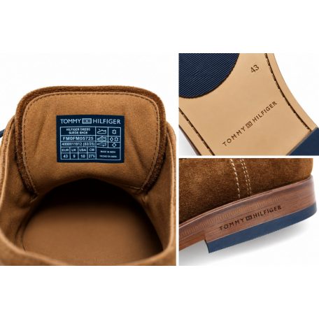 Tommy Hilfiger férfi velúr Derby cipő rozsdabarna