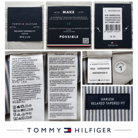 Tommy Hilfiger Harlem férfi chino nadrág világosszürke