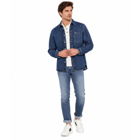 Tommy Jeans férfi farmer ingkabát sötétkék