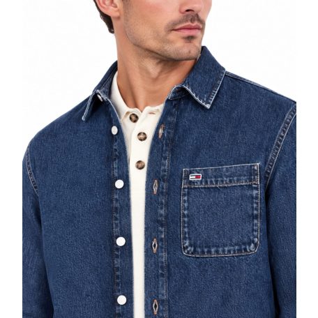 Tommy Jeans férfi farmer ingkabát sötétkék