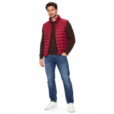 Tommy Hilfiger férfi bordó pehely mellény