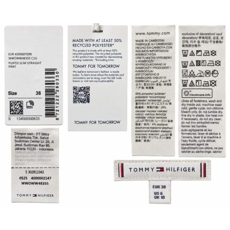 Tommy Hilfiger női slim fit szövetnadrág sötétkék