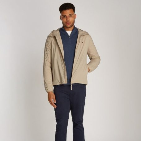 Tommy Hilfiger férfi kapucnis átmeneti dzseki bézs
