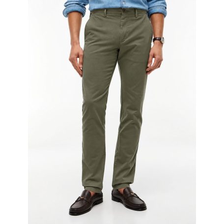 Tommy Hilfiger Bleecker férfi slim fit chino nadrág military zöld