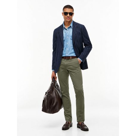 Tommy Hilfiger Bleecker férfi slim fit chino nadrág military zöld