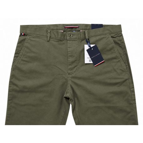 Tommy Hilfiger Bleecker férfi slim fit chino nadrág military zöld