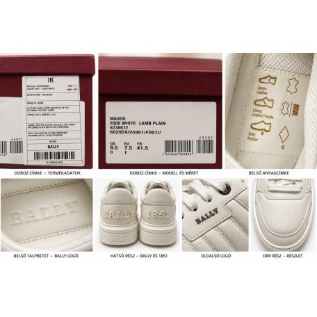 Bally Maudo Férfi Bőr Sneaker Fehér