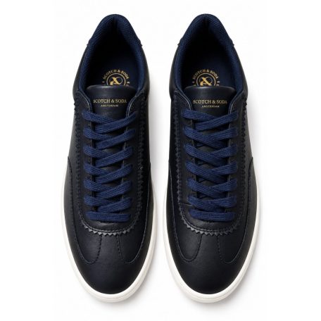 Scotch & Soda Plakka férfi bőr sneaker sötétkék