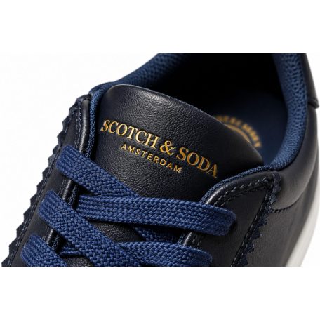 Scotch & Soda Plakka férfi bőr sneaker sötétkék
