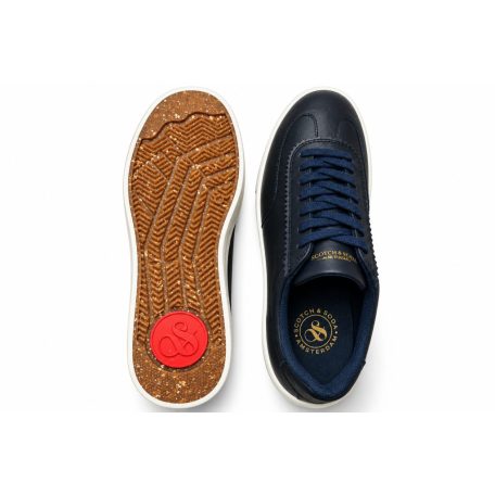 Scotch & Soda Plakka férfi bőr sneaker sötétkék