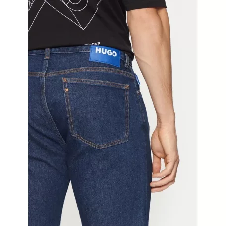 Hugo Boss Ash Slim Fit Férfi Farmernadrág Sötétkék