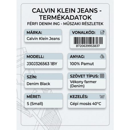 Calvin Klein Jeans férfi fekete denim ing