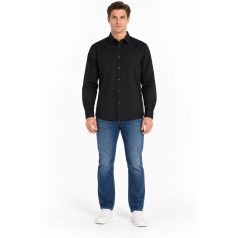 Calvin Klein Jeans férfi fekete ing monogram jelvénnyel