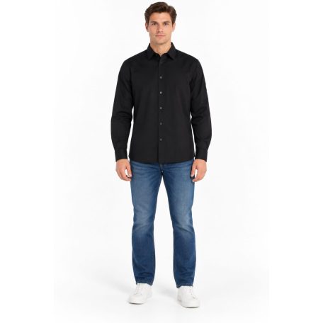 Calvin Klein Jeans férfi fekete ing monogram jelvénnyel