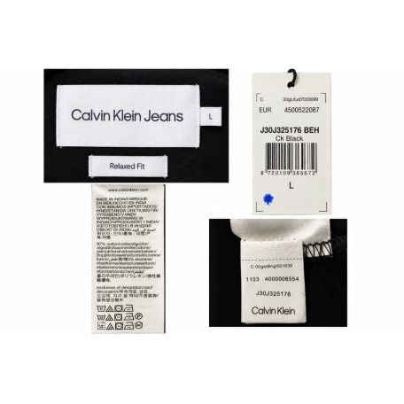 Calvin Klein Jeans férfi fekete ing monogram jelvénnyel