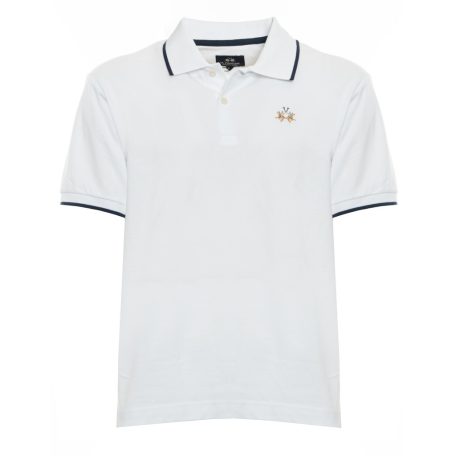 LA MARTINA Bi-Color Piqué Polo Fehér - XMP036